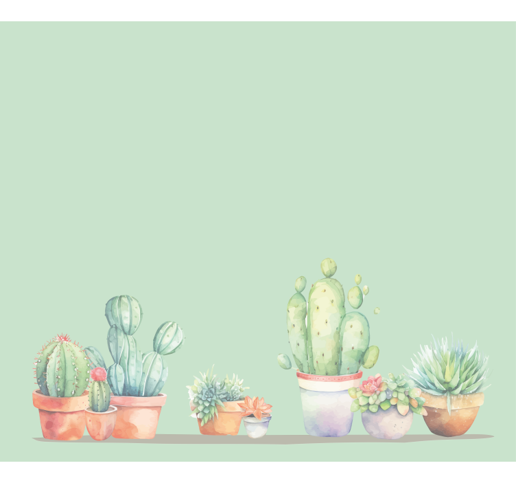 Minimalistische stijl rolgordijn cactus - TenStickers