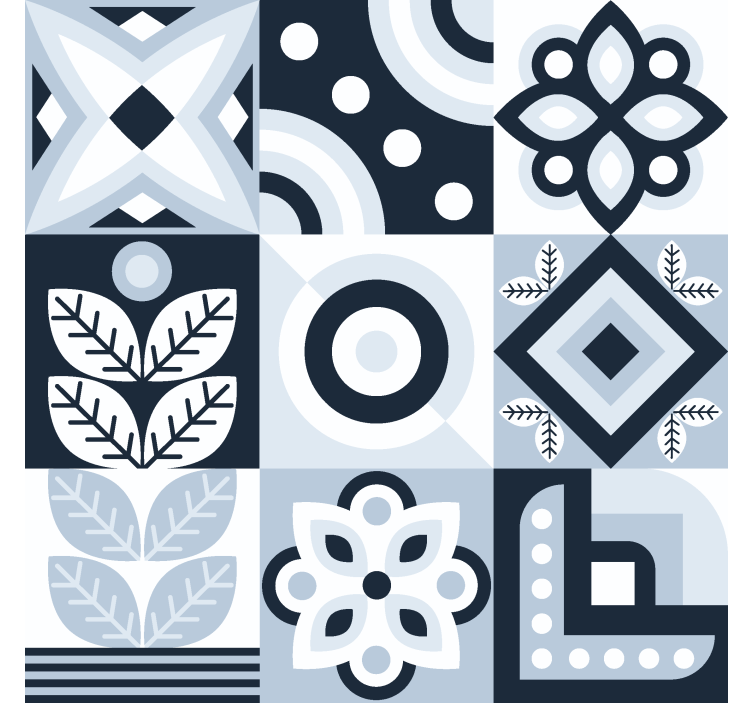 Tegels patroon raambekleding Scandinavisch - TenStickers