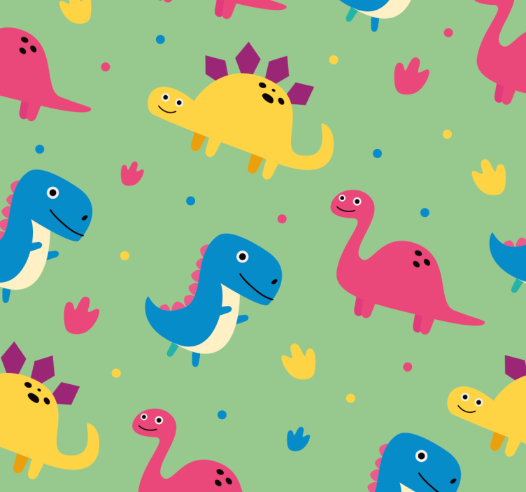 Kleurrijke stijl rolgordijn dinosaurus - TenStickers