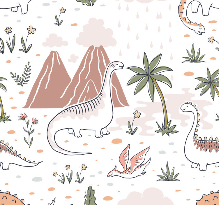 Scandinavische stijl raambekleding dinosaurus - TenStickers