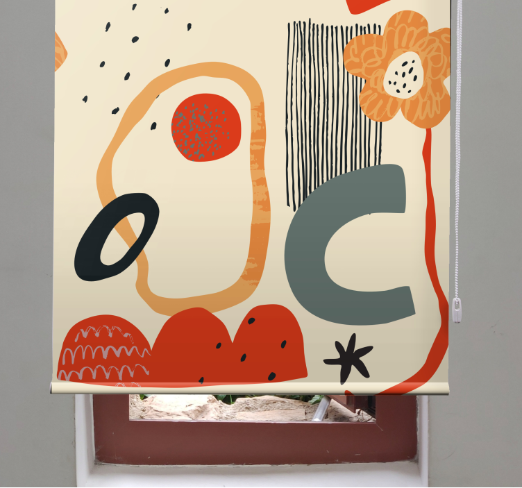 Abstracte bloemencompositie rolgordijn anders - TenStickers