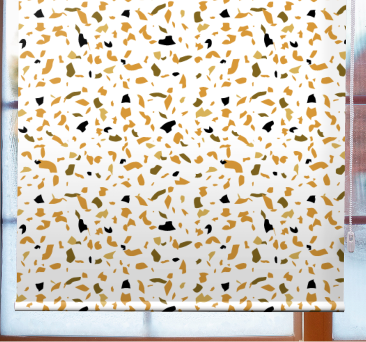 Bruin en beige terrazzo rolgordijn textuur en patroon - TenStickers