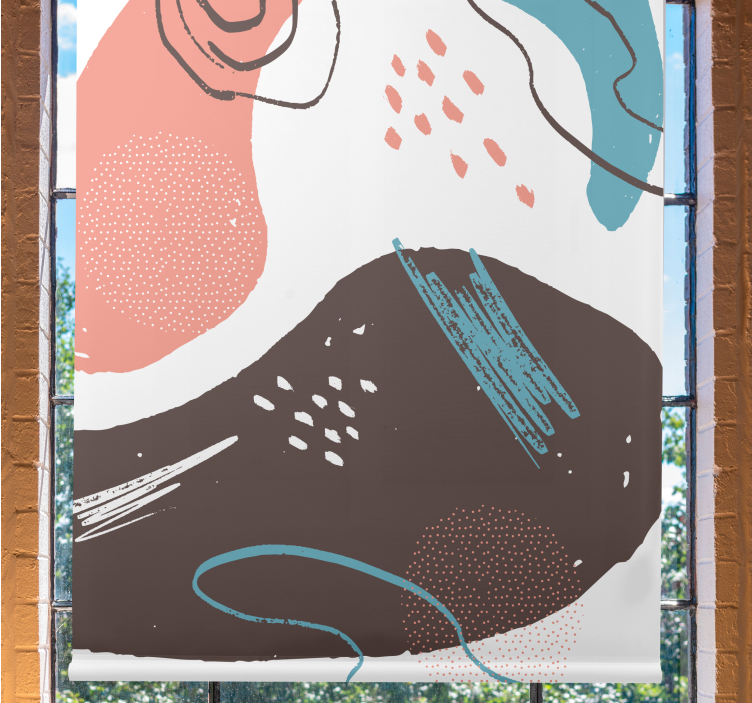 Abstracte vormen rolgordijn kunst - TenStickers