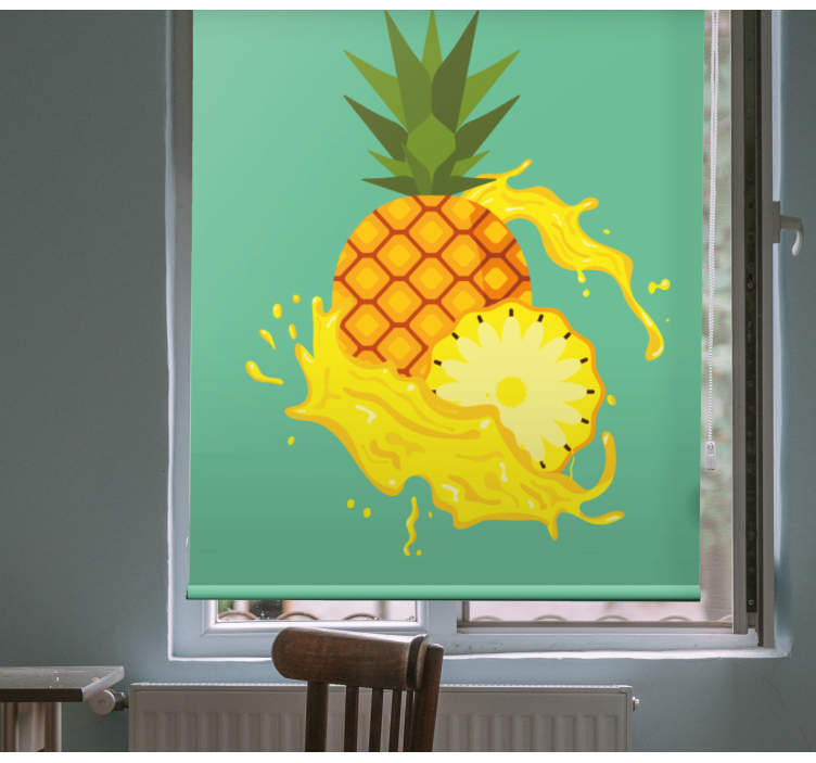 Ananas splash rolgordijn fruit en groente - TenStickers