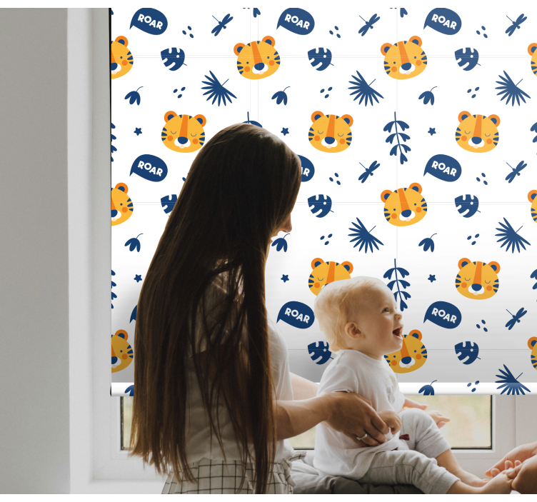 Baby tijgergezichten babykamer rolgordijn - TenStickers