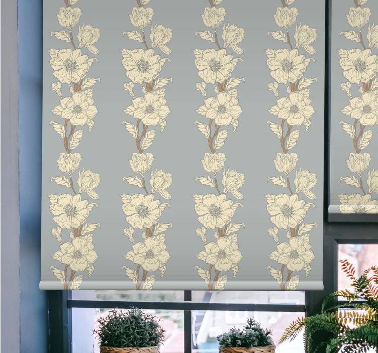 Verticaal elegant patroon rolgordijn bloemen - TenStickers