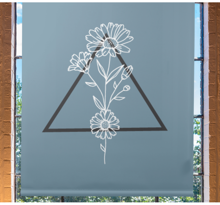 Elegant driehoekmotief rolgordijn bloemen en planten - TenStickers