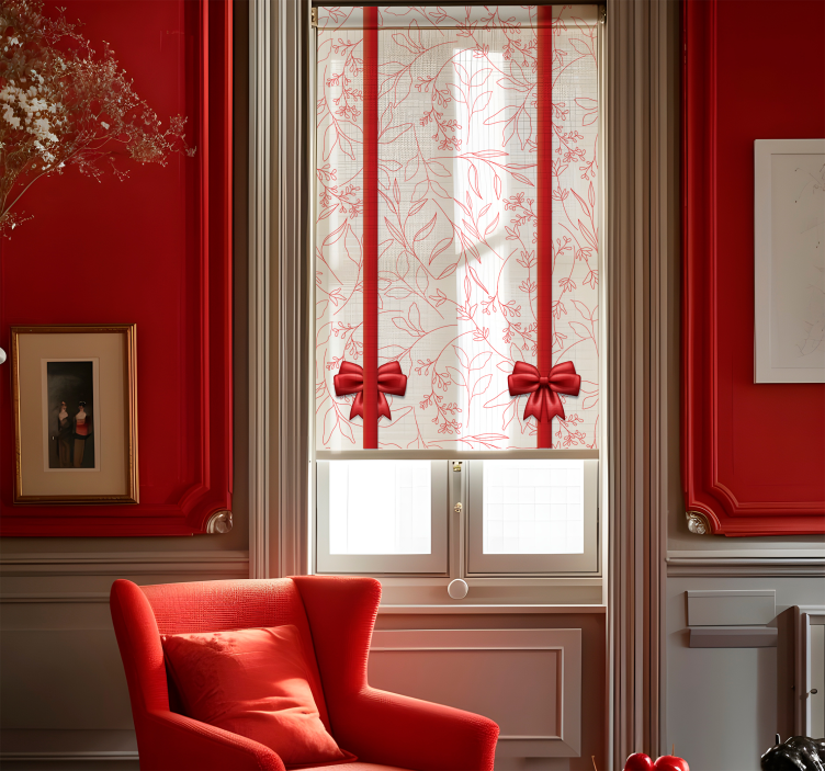 Bloemmotief met banden Romantisch rolgordijn - TenStickers