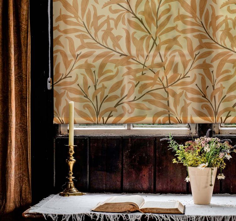 Botanische bladprint rolgordijn bloemen - TenStickers