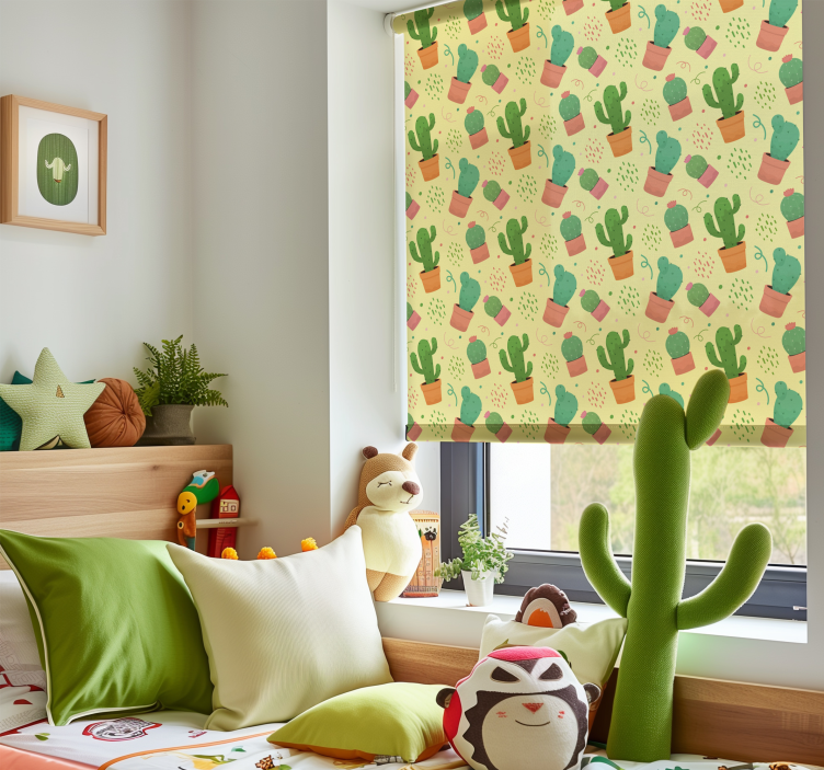 Cactus patroon Rolgordijn kinderkamer - TenStickers