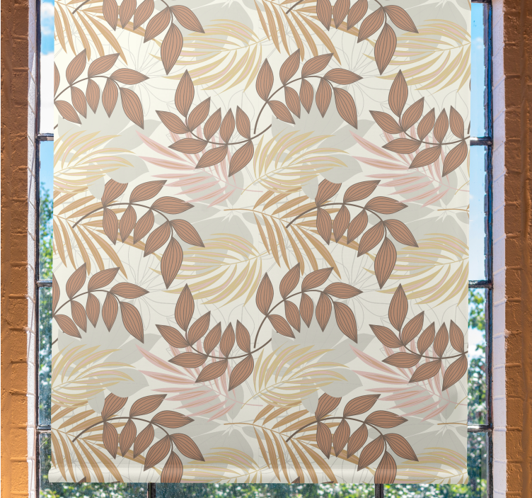 Delicaat bladpatroon rolgordijn bloemen en planten - TenStickers