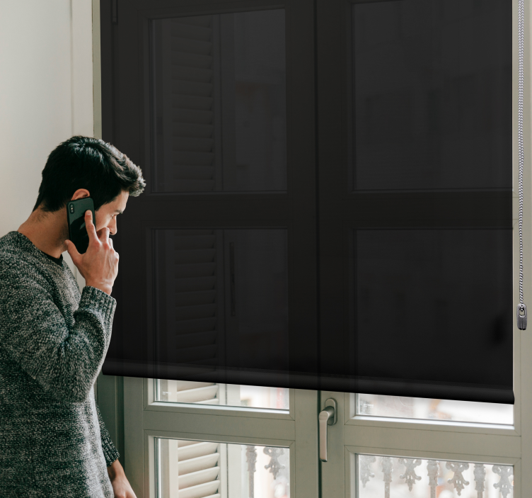 Eenvoudige verduistering zwart rolgordijn - TenStickers