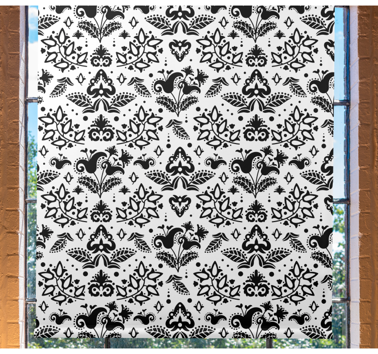 Elegante bloemenelementen rolgordijn bloemen - TenStickers