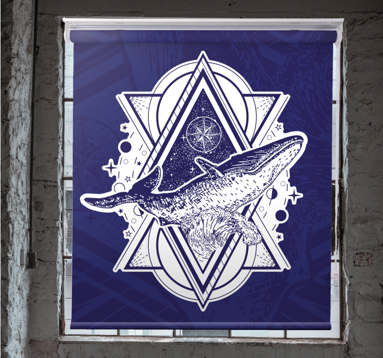 Enorm walvissilhouet rolgordijn dieren - TenStickers