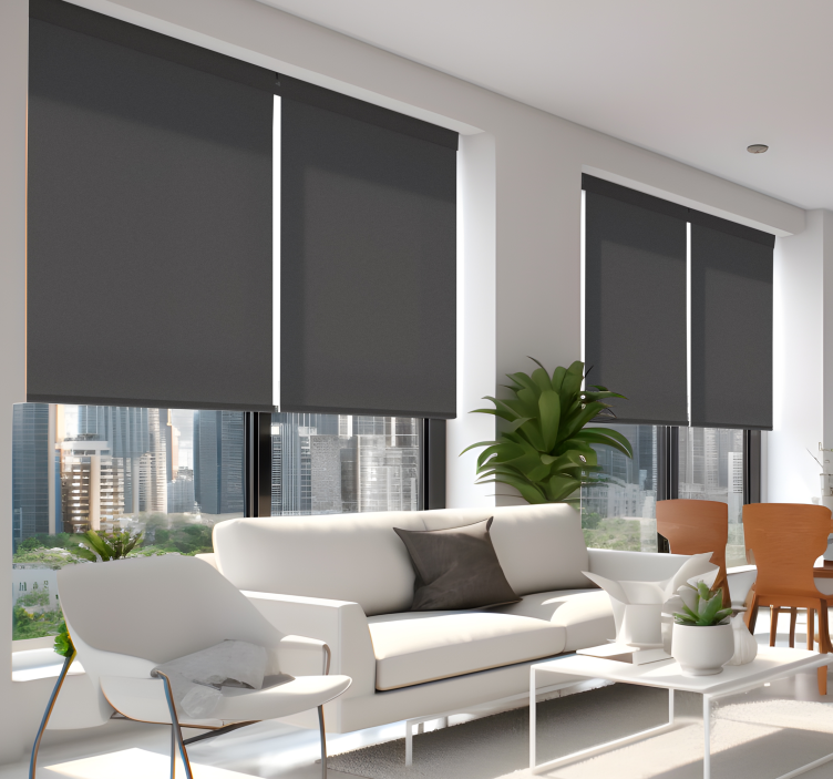 Gebarsten peper kleurig rolgordijn woonkamer - TenStickers