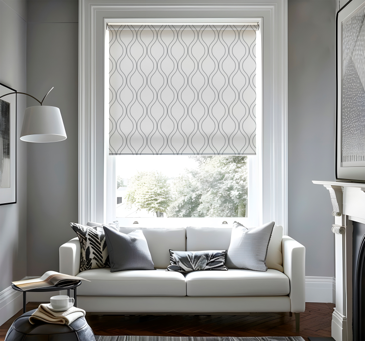 Gebogen lijnen elegant raambekleding - TenStickers