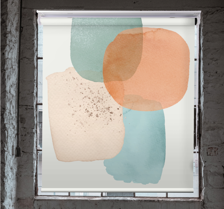 Geometrische kleurvlekken moderne raambekleding - TenStickers