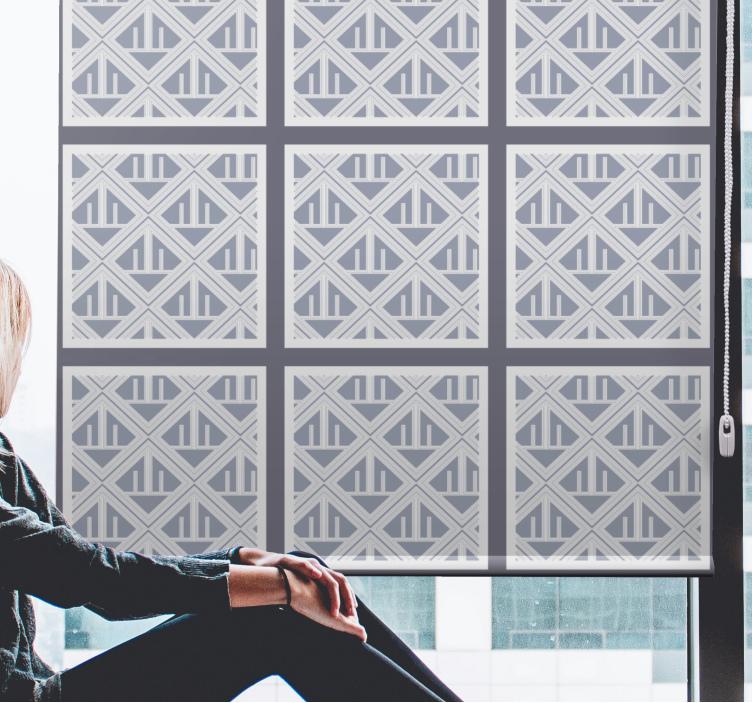Geometrische patroonsecties moderne raambekleding - TenStickers