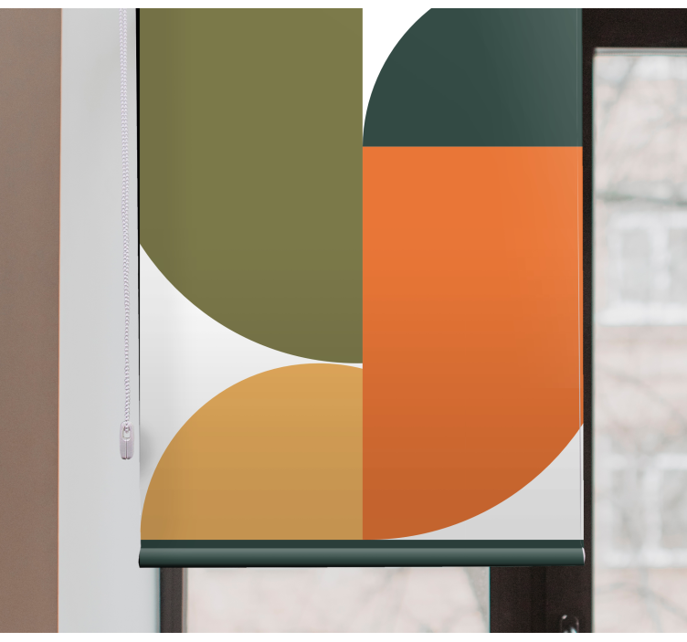Geometrische vormfusie moderne raambekleding - TenStickers