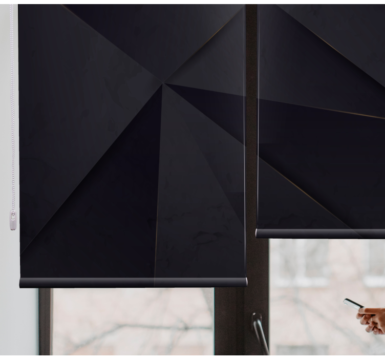 Geometrische zwarte motieven rolgordijn textuur en patroon - TenStickers