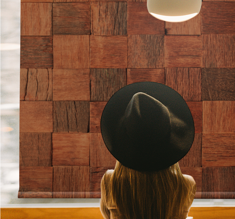 Vierkante houten panelen rolgordijn textuur en patroon - TenStickers