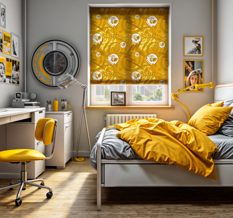 Graffiti met schedels Rolgordijn puber - TenStickers