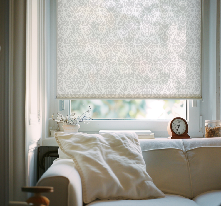 Grunge-damast Raambekleding wit - TenStickers