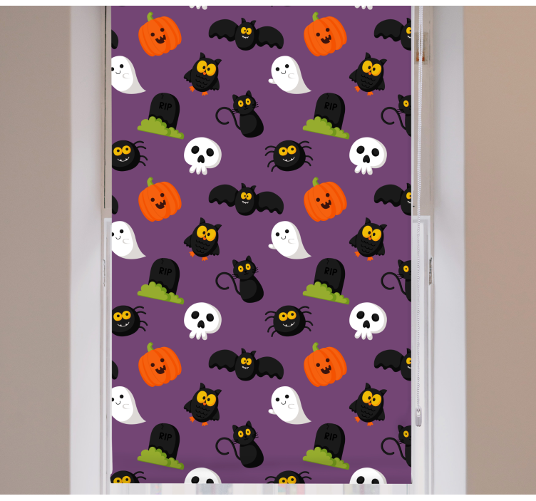 Halloween-thema-personages rolgordijn grappig - TenStickers