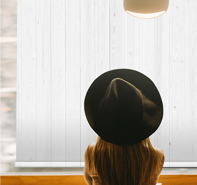 Grijze houten planken moderne raambekleding - TenStickers