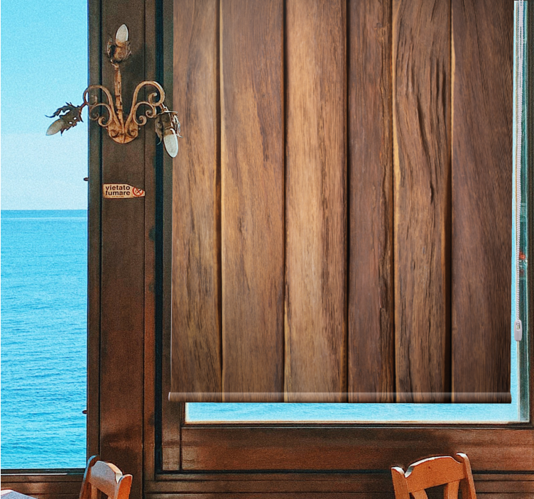 Houtnerfpanelen rolgordijn textuur en patroon - TenStickers