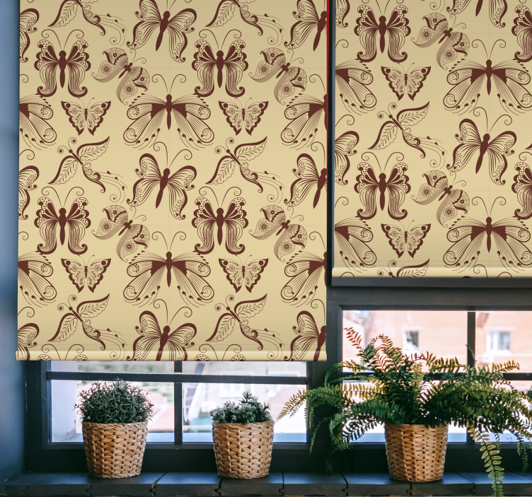 Ingewikkeld vlinderpatroon raambekleding vlinders - TenStickers