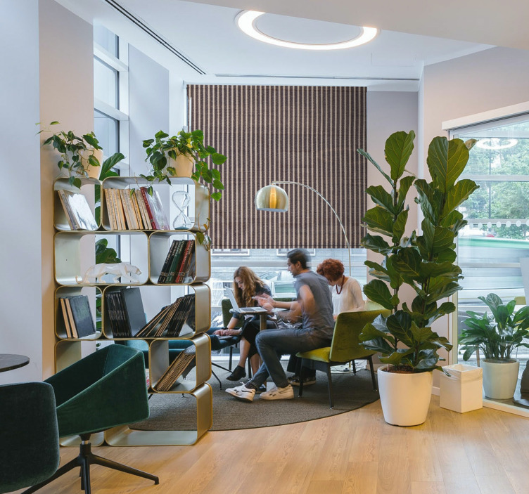 Kantoorrolgordijn met verticale strepen - TenStickers