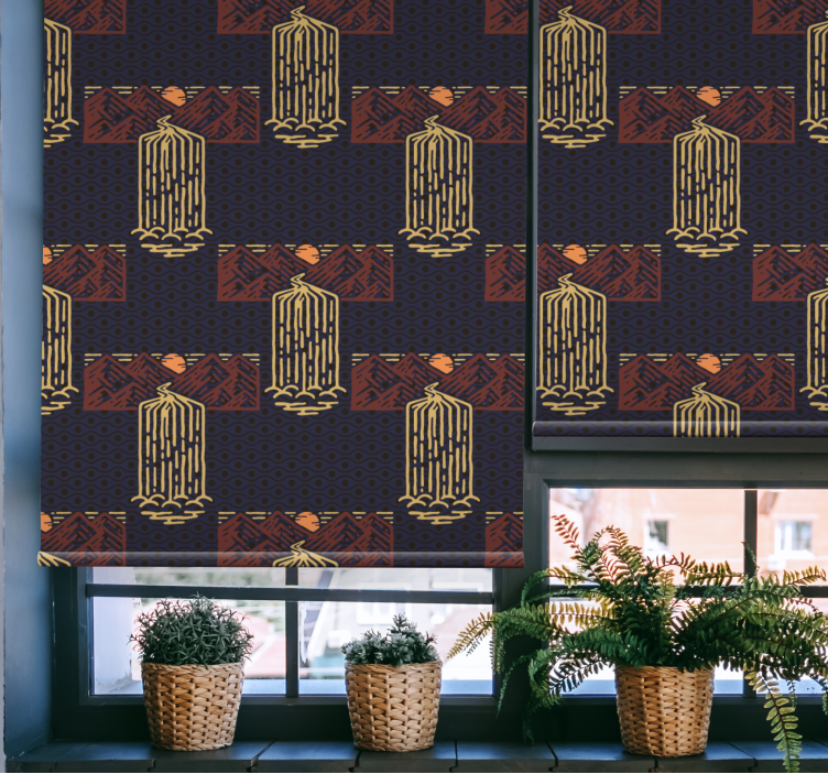 Zonsondergang met watervallen rolgordijn meer vintage - TenStickers