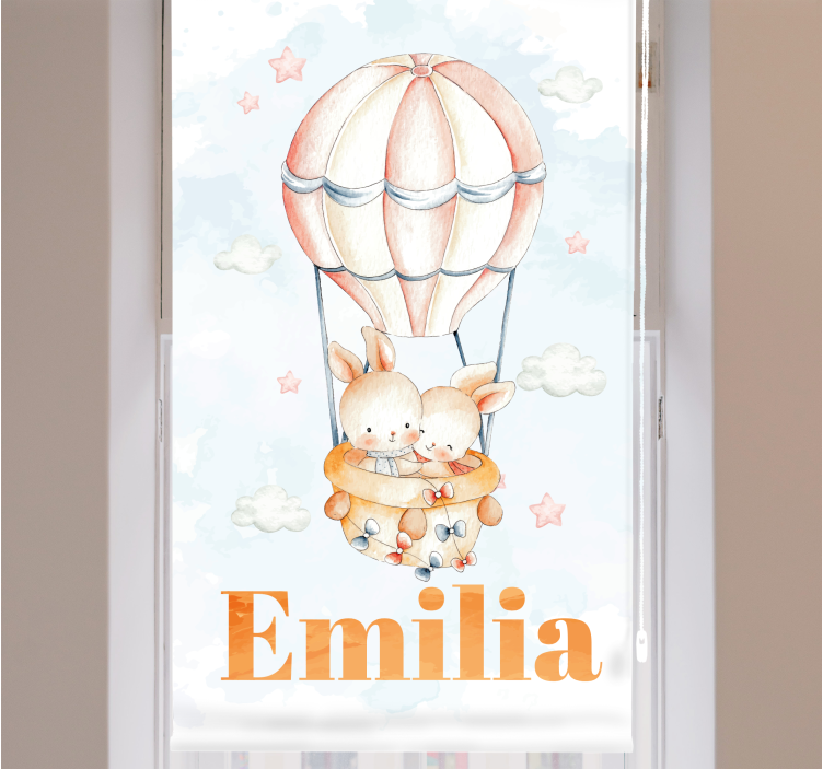 Babykamer rolgordijn met pastel ballon met lieve dieren - TenStickers