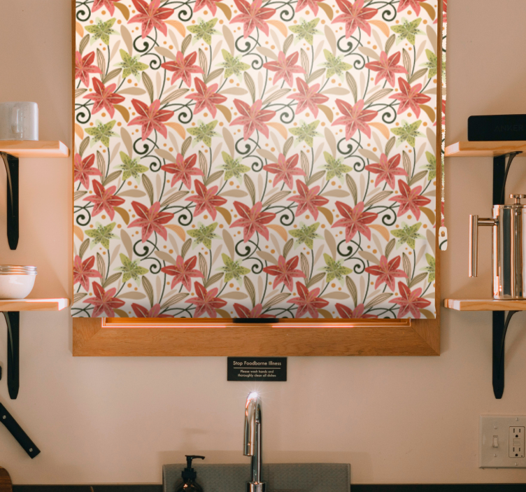 Levendig bloemenpatroon rolgordijn bloemen - TenStickers