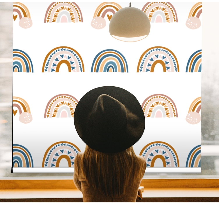 Noordse regenboogmotieven rolgordijn kinderkamer - TenStickers