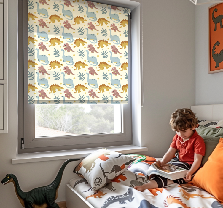 Minimalistische stijl raambekleding dinosaurus - TenStickers