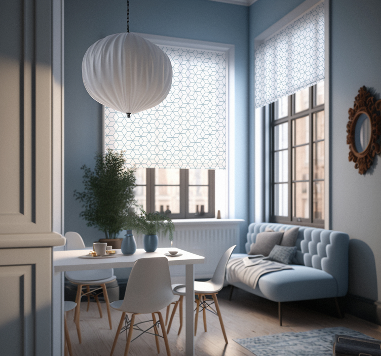 Noorse rolgordijnen Zeshoekig overzichtspatroon - TenStickers