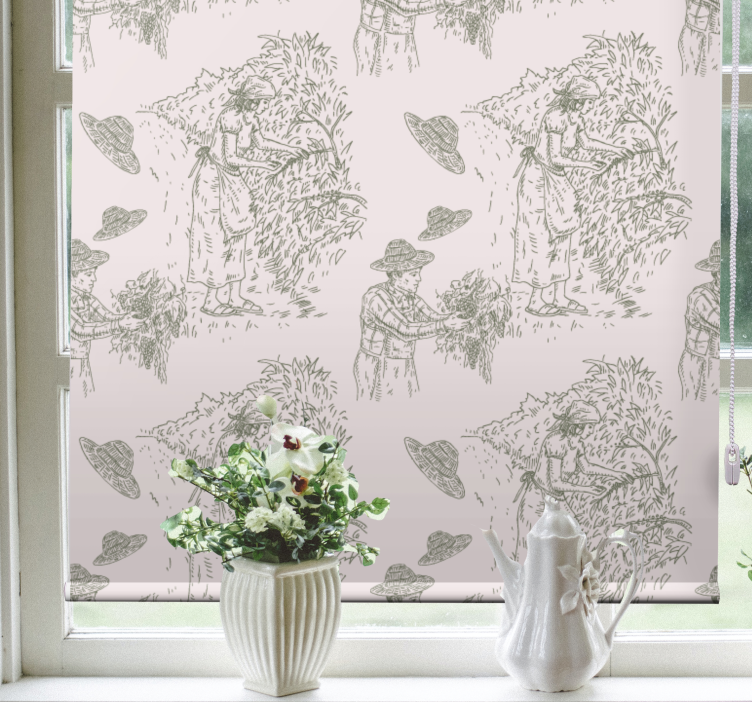 Oogst scène vintage elegant raambekleding - TenStickers