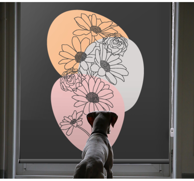 Abstracte patronen overlay rolgordijn bloemen en planten - TenStickers