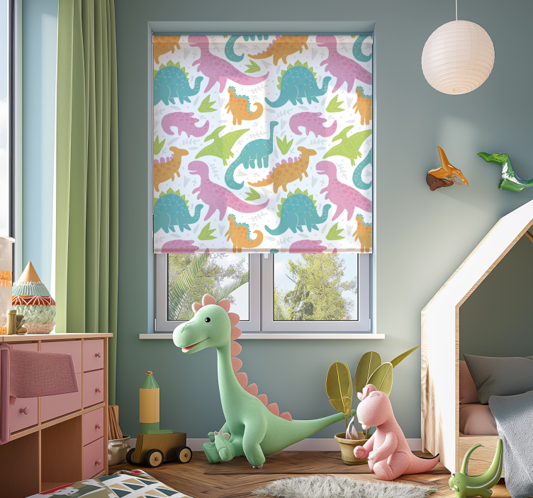 Pastelkleuren Dino jaloezie - TenStickers