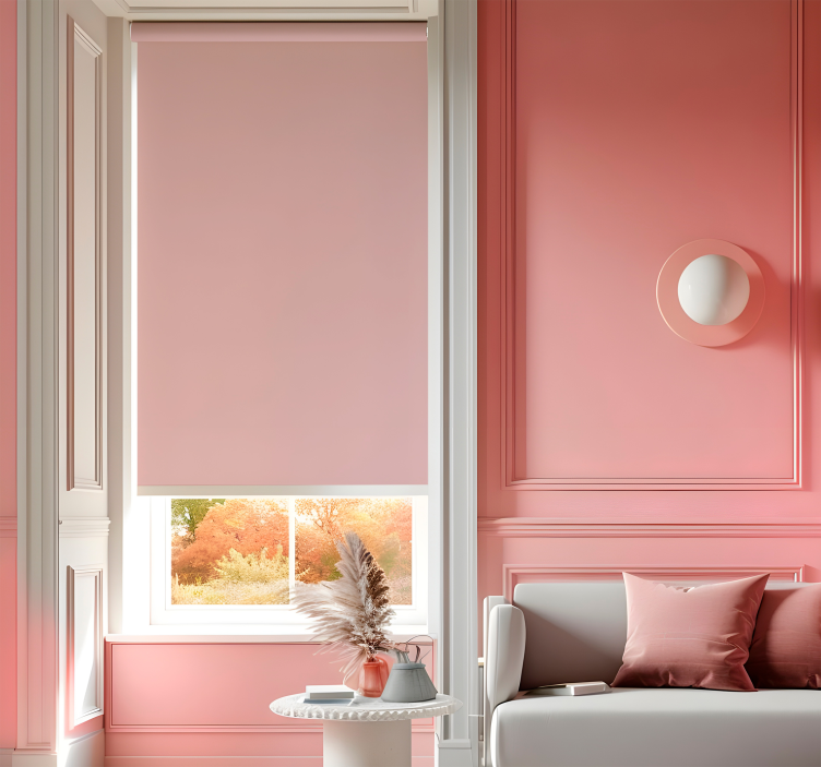 Plat roze pastel Rolgordijn roze - TenStickers