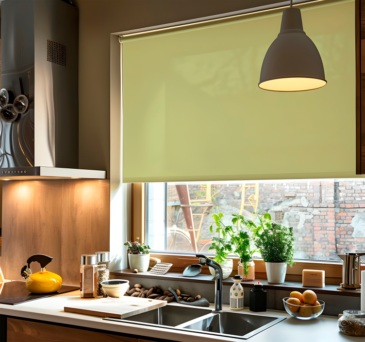 Platte olijfkleurige tinten Rolgordijn groen - TenStickers