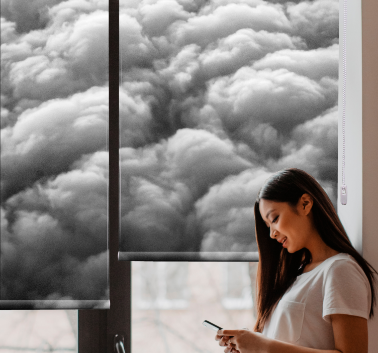 Pluizig patroon rolgordijn wolken - TenStickers