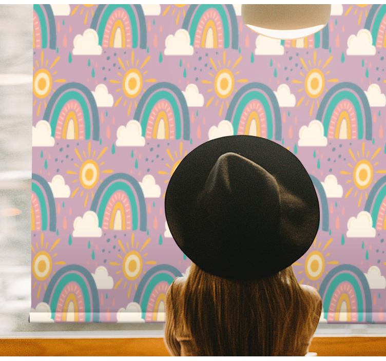 Regenbogen en zonnen rolgordijn kinderkamer - TenStickers