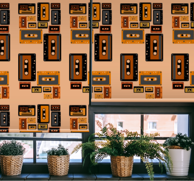 Retro cassettebandjes rolgordijn meer vintage - TenStickers