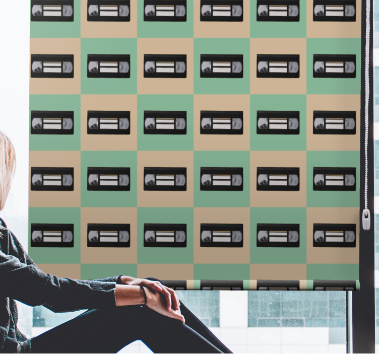 Retro tape patroon rolgordijn meer vintage - TenStickers