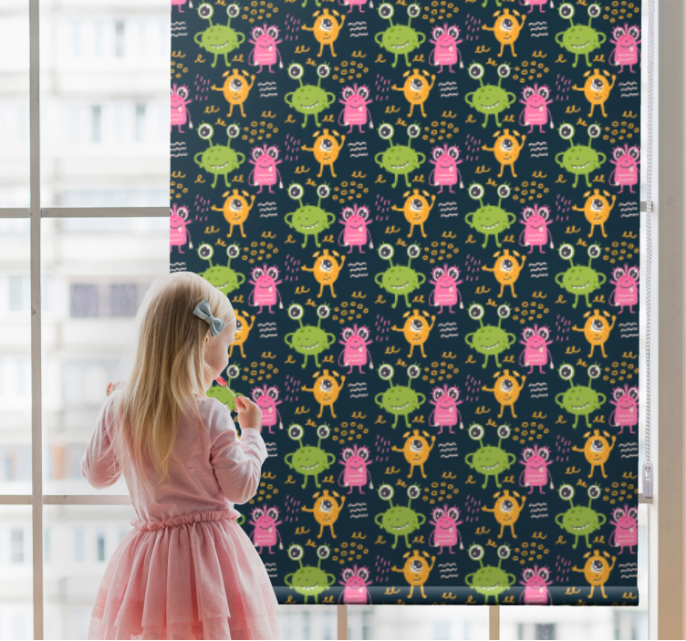 Rolgordijnen  kleurrijke buitenaardse wezens - TenStickers