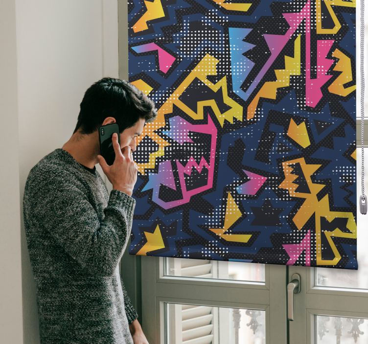 Rolgordijn graffiti geometrsiche stijlen - TenStickers