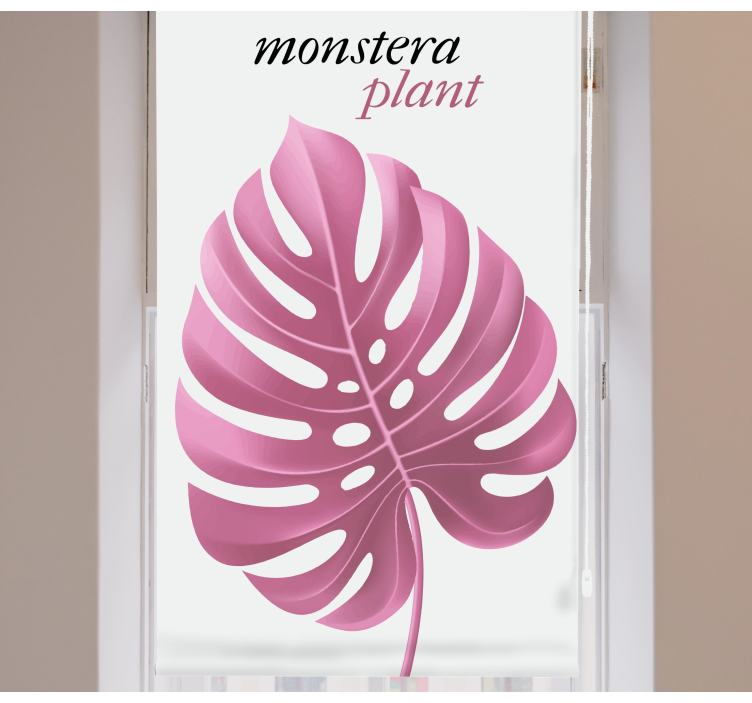 Roze monstera plant rolgordijn bloemen en planten - TenStickers